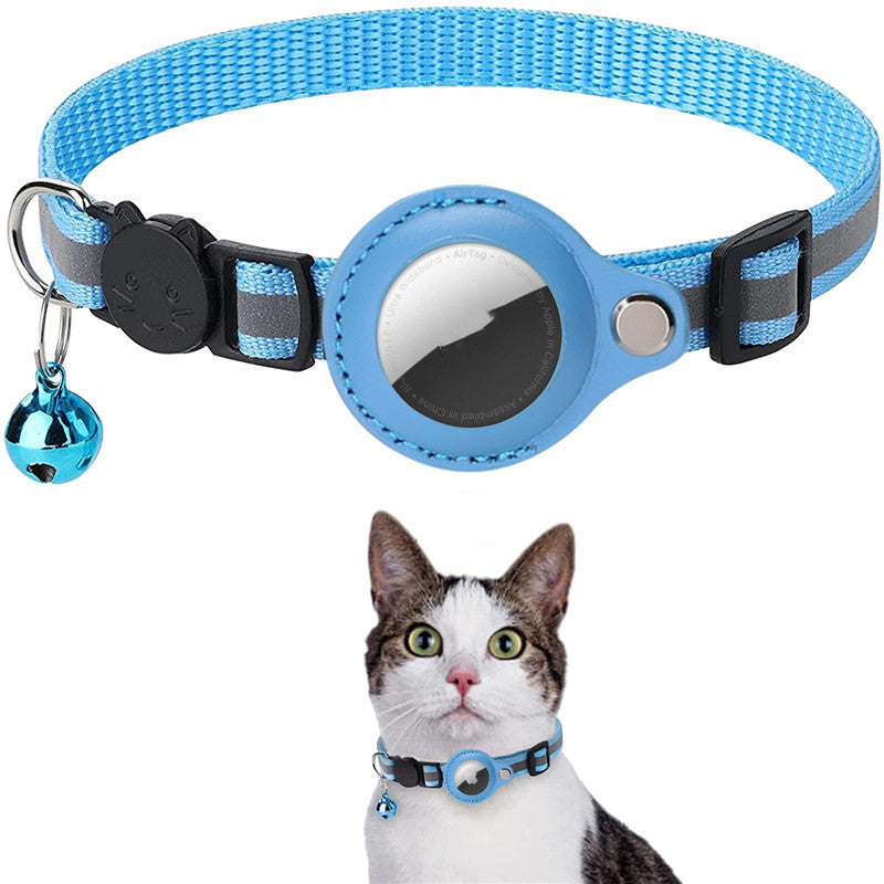 Reflective Collar Waterproof Holder Case For Airtag Air Tag Airtags Protective Cover Cat Dog Kitten Puppy Nylon Collar 1