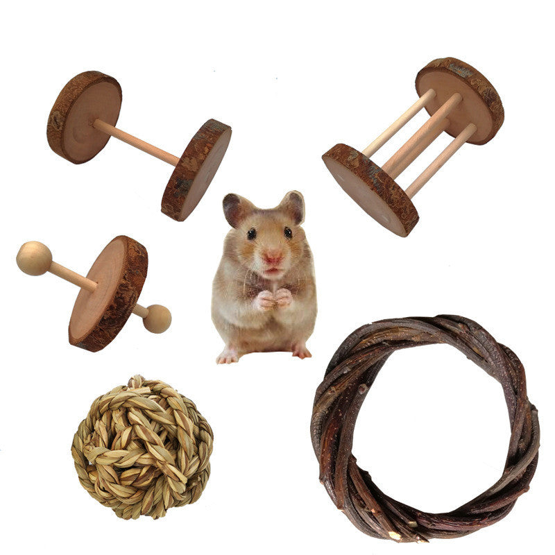 Wooden Hamster Rabbits Birds Play Molar Toys 1