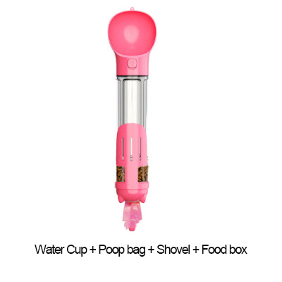 Portable Cat Dog Water Bottle Food Feeder Drinker Poop Dispenser 3 In 1 Leak-proof Multifunctional Dog Water Bottle ihawk.store