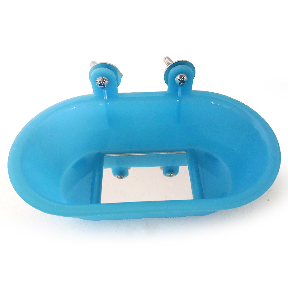 Small bird with mirror small parrot bath tub 1