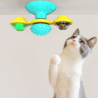 Cat Rotating Windmill Multi-Function Toys Itch Scratching Device Teeth Shining Toy 1