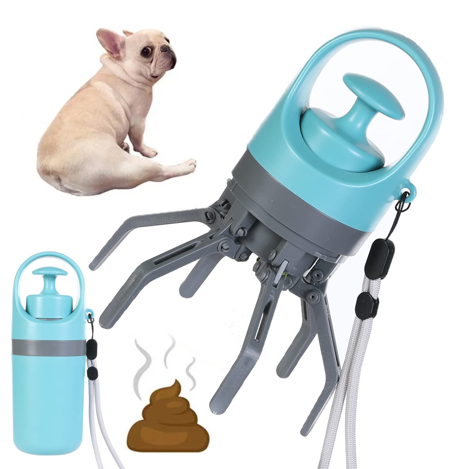 Portable Lightweight Dog Pooper Scooper With Built-in Poop Bag Dispenser Eight-claw Shovel For Pet Toilet Picker Pet Products - ihawk.store