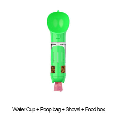 Portable Cat Dog Water Bottle Food Feeder Drinker Poop Dispenser 3 In 1 Leak-proof Multifunctional Dog Water Bottle ihawk.store