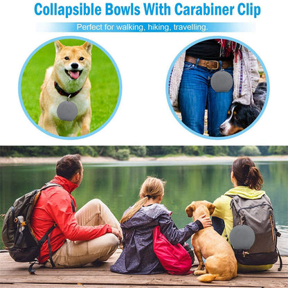 Rubber Foldable Double Bowl Pet Feeding Bowl Pets Supplies Dog Cat Bowls 1