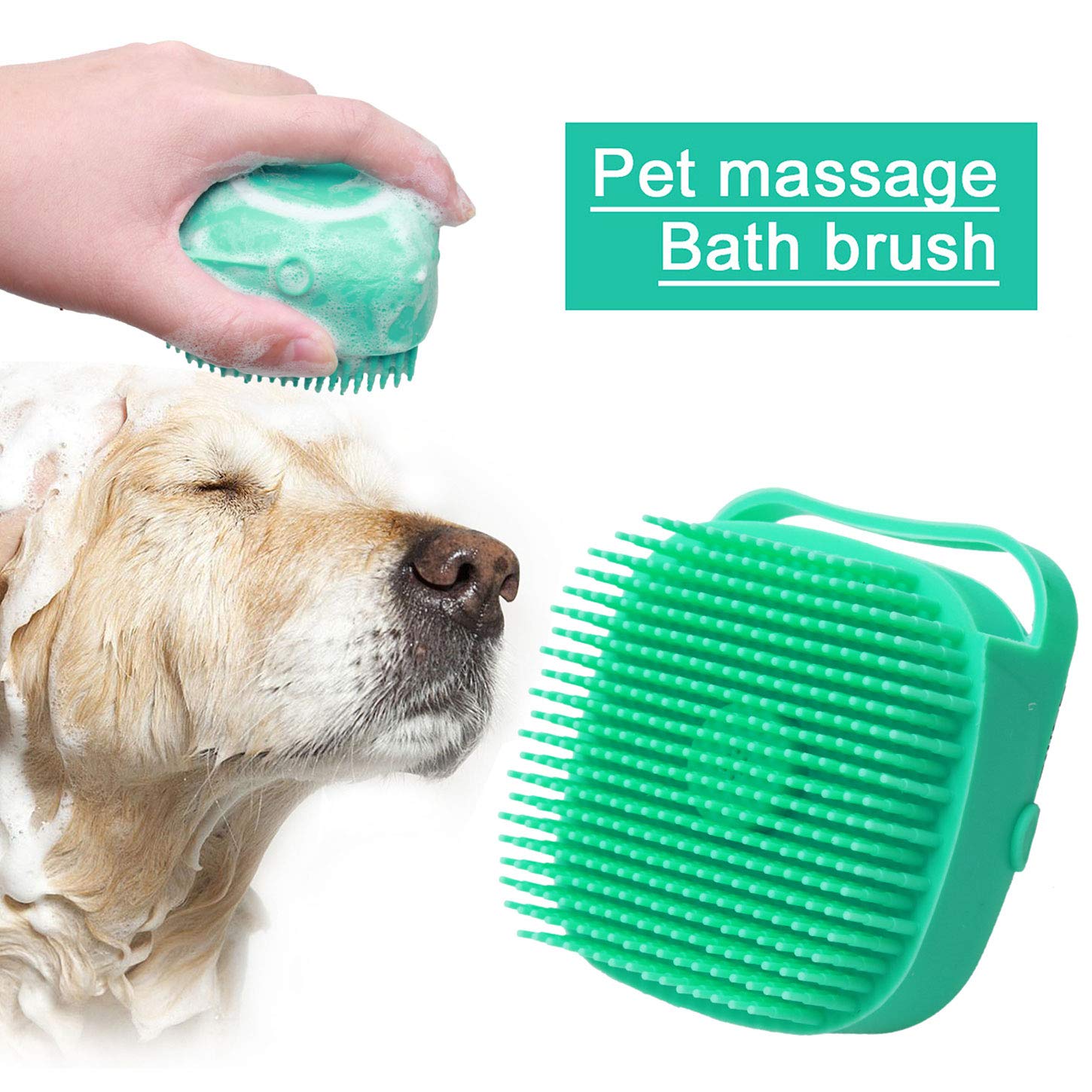 Pet Dog Shampoo Massager Brush Cat Massage Comb Grooming Scrubber Shower Brush For Bathing Short Hair Soft Silicone Brushes - iHawk 