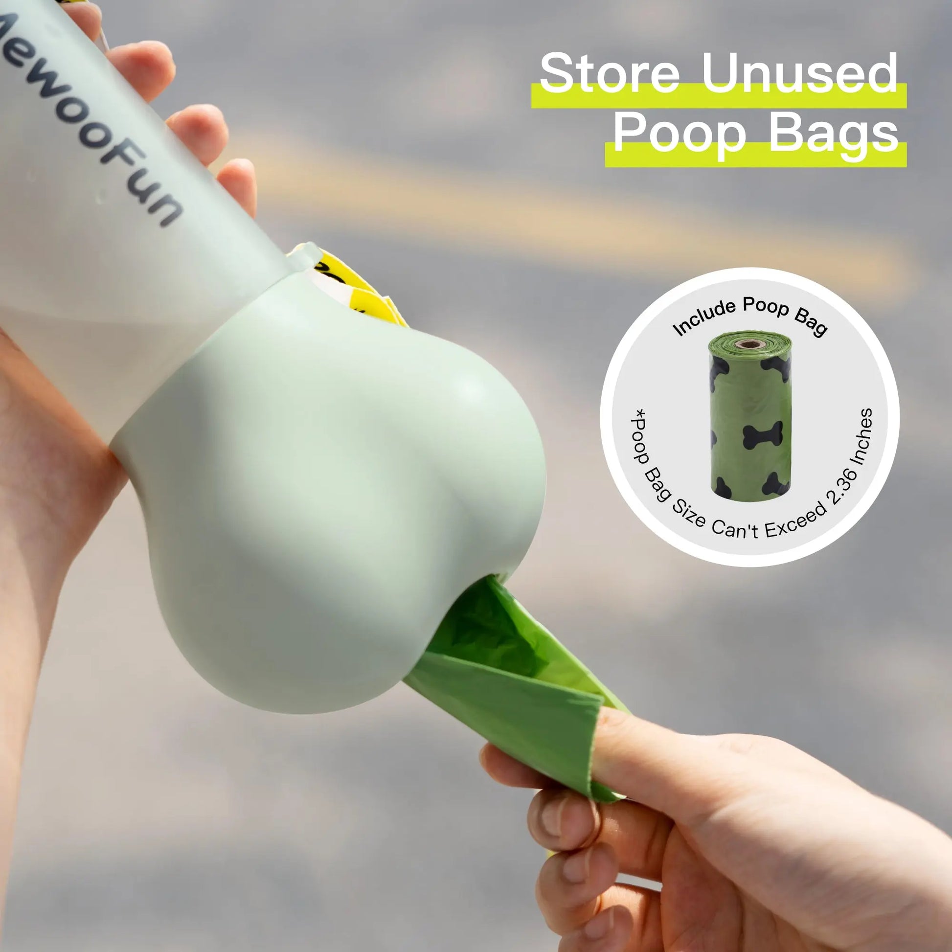 Mewoofun Pet Dog Water Bottle Feeder Bowl 2 in 1 Leak Proof Portable Food Bottle Pets Outdoor Travel Drinking Include Poop Bag 1