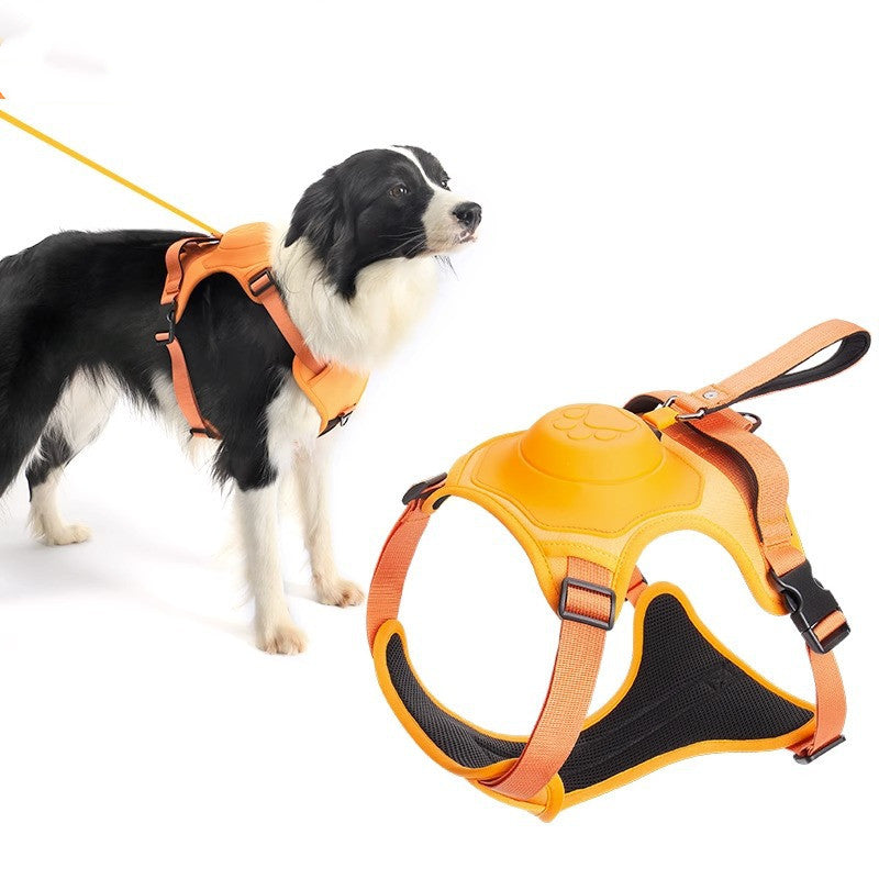Pet Dog Hand Holding Rope Chest Strap Integrated Automatic Retractable 1